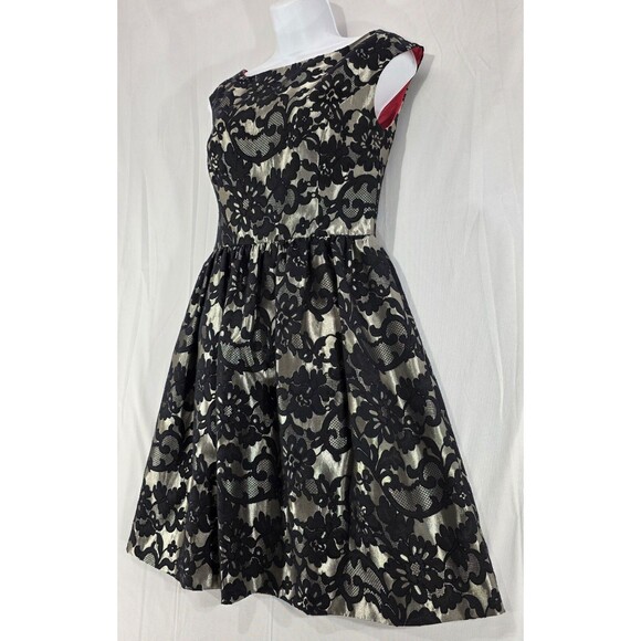 Eliza J Womens Whimsigoth Dress Fit Flare Metallic Black Fairy Goth Party Size 6 - Picture 8 of 15